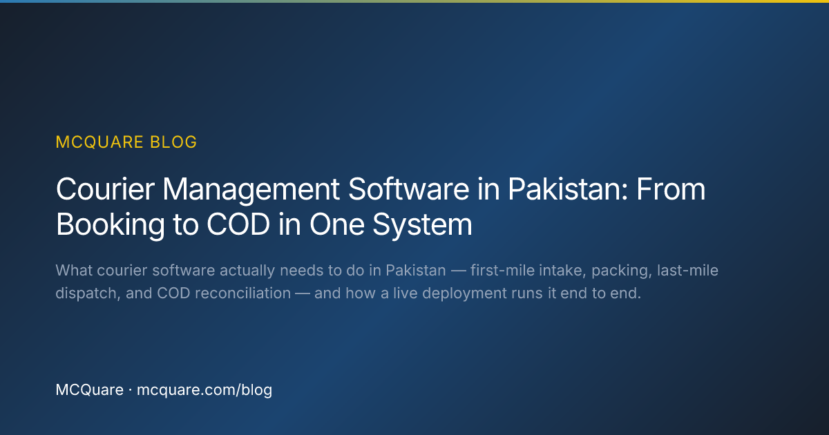 Courier Management Software in Pakistan: From Booking to COD in One System