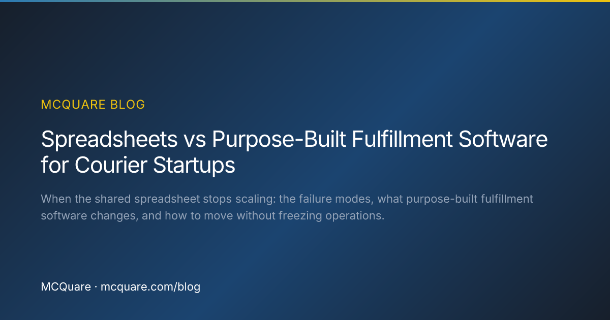 Spreadsheets vs Purpose-Built Fulfillment Software for Courier Startups